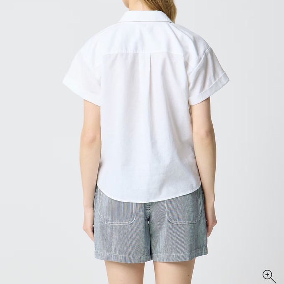 J Crew Classic White linen Short-Sleeve Button-Down Shirt - White 3x new NWT - Picture 4 of 8